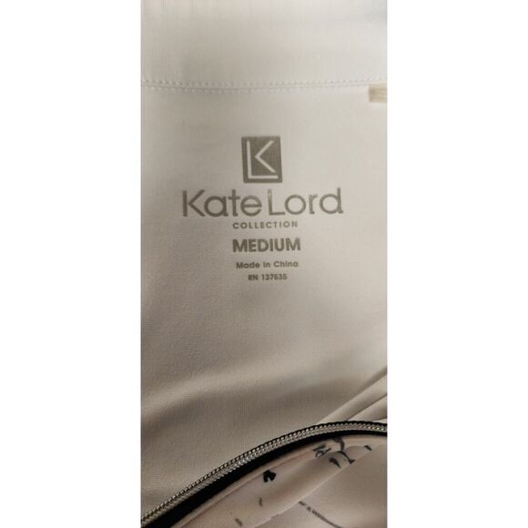 KATE LORD COLLECTION SLEEVELESS GOLF POLO TOP BLACK/WHITE SIZE M - Picture 6 of 7